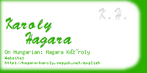 karoly hagara business card